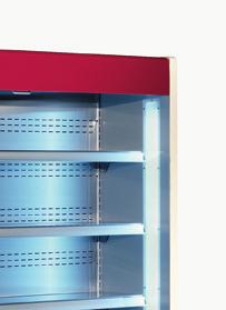 This model has 3 refrigerated inclinable shelves of stainless steel 304 with price holder, with LED lighting on the sides, automatic defrosting and electric evaporation of the defrost water.