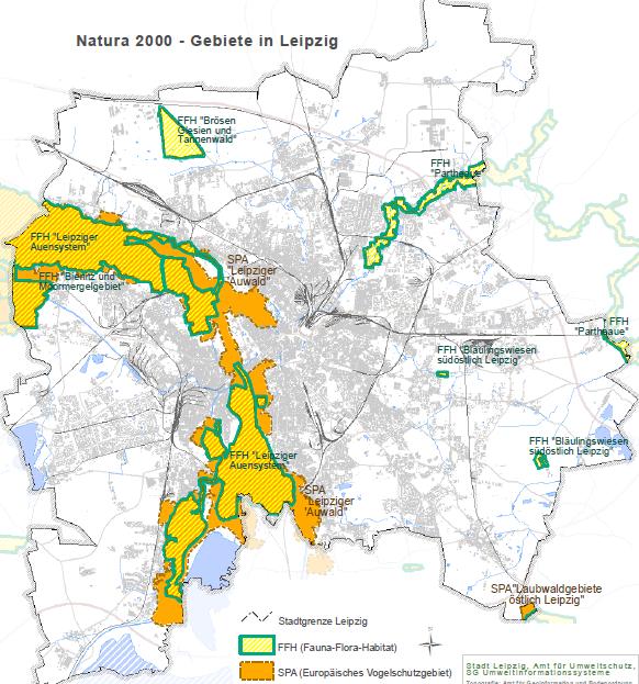 Arbeitsstand Gewässer Stadtgebiet Leipzig Prüfung der Machbarkeitsvoraussetzungen Natura 2000 - Gebiete Natura 2000 steht für ein europaweites zusammenhängendes ökologisches Netz von Schutzgebieten.