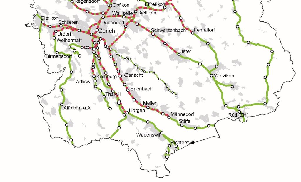 57/198 Abbildung 19 Streckenauslastung im ÖV 2012 (vor der 1. und 2. Etappe der 4.