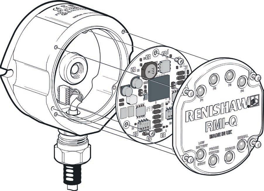 Wartung 4.1 RMI-Q Gehäuse Leiterplatte RMI-Q Frontplatte Schutzschlauch-Adapter Schutzschlauch Kabel Antennenkontakte!