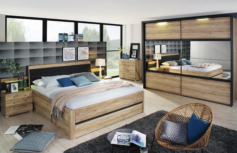 Schlafzimmer Kunststoff Fango matt mit Absetzungen in Hochglanz Fango,