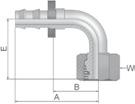 Metrischer Anschluss Serie CF Dichtkegel mit Überwurfmutter und O-Ring leichte Reihe 90 Bogen ISO 12151-2-SWS-L DKOL 90 801 / 804 / 1FR / 830M /