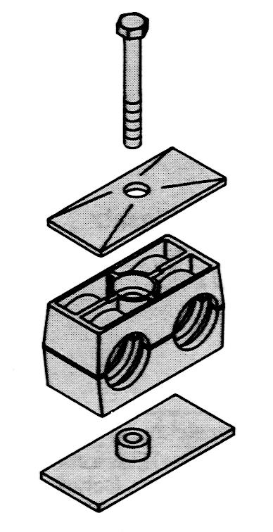 AVEH06 Rohr und SchlauchHalteschellen Blockform Einzelteilprogramm Stabile Rohr und Schlauchhalteschellen (Schalen aus Kunststoff).
