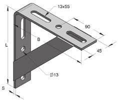 Schienentyp: C-Profil 45 Material: Stahl och-rasterfolge 105 mm Materialtyp: S235JR Oberfläche: galvanisch verzinkt 1) astangaben beziehen sich auf Bauteil, nicht
