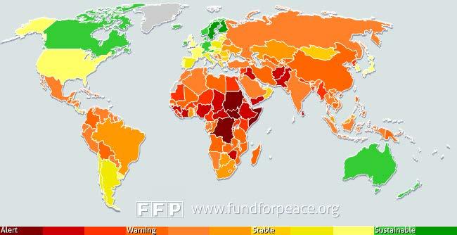 The Failed States Index 2013 des Fund for Peace 12 soziale, ökonomische und politische Indikatoren (1)