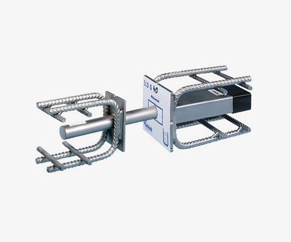 Schöck Dorn SLD Komplettsystem Produktgruppe 28 Das einbaufertige Schwerlastdorn-System für Fugenkonstruktionen inklusive Dorn- und Hülsenelement Schöck Dorn Typ Gewicht in kg SLD 40 2,5 A 118,80 SLD