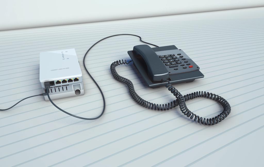 O P T I O N A L Analoges Telefon Stecker RJ-11 Die Genexis Live! verfügt über zwei separate analoge Telefonanschlüsse.