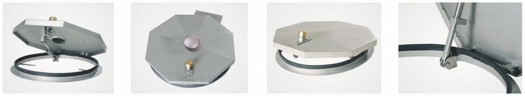 System SA 2 Schachtabdeckung regensicher, rund Regensicher, rund aus Edelstahl, Werkstoff-Nr. 1.4301 (alternativ 1.4571), V2A, glasperlengestrahlt.