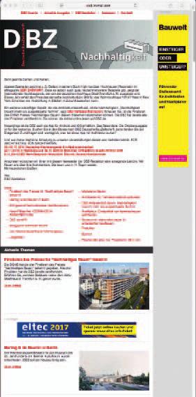 Newsletter Nutzungsdaten N 1 Empfänger: Architekten und planende Bauingenieure, Innenarchitekten,
