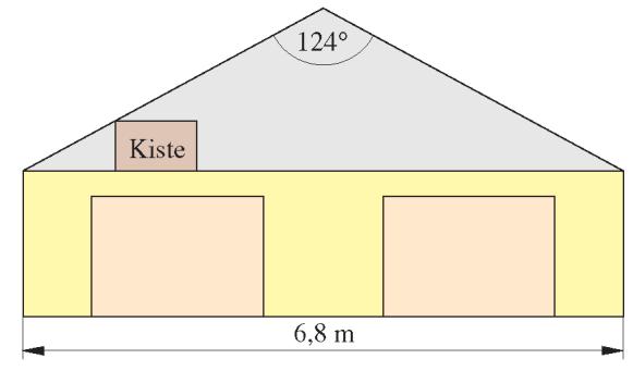 (Maße siehe Skizze) a) Berechne den Rauminhalt des Speichers, wenn die Garage lang ist.