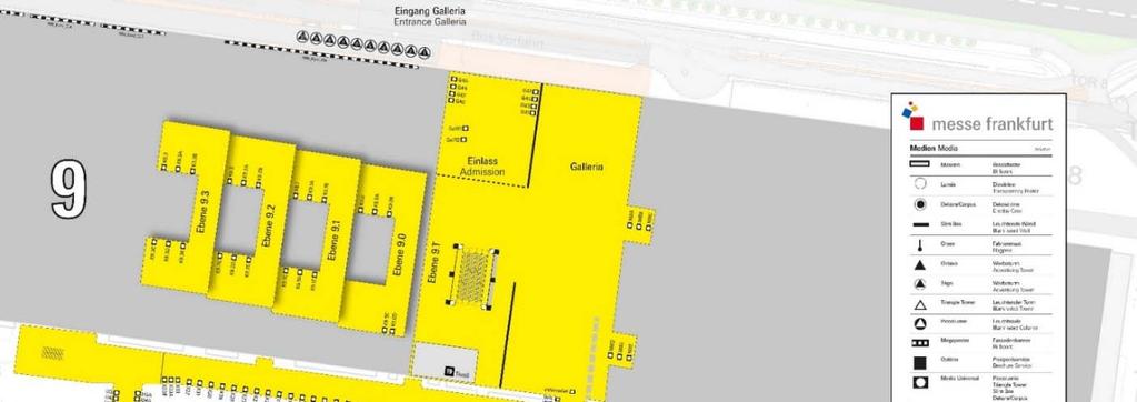 Lageplan Via Mobile Hallen 8, 9 und 10 Der Eingang Galleria ist nur an den besucherstarken
