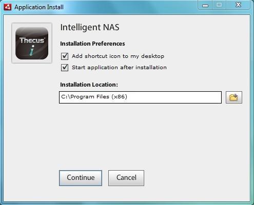 Installation von Intelligent NAS Während der Installation von Intelligent NAS* werden folgende Bildschirme