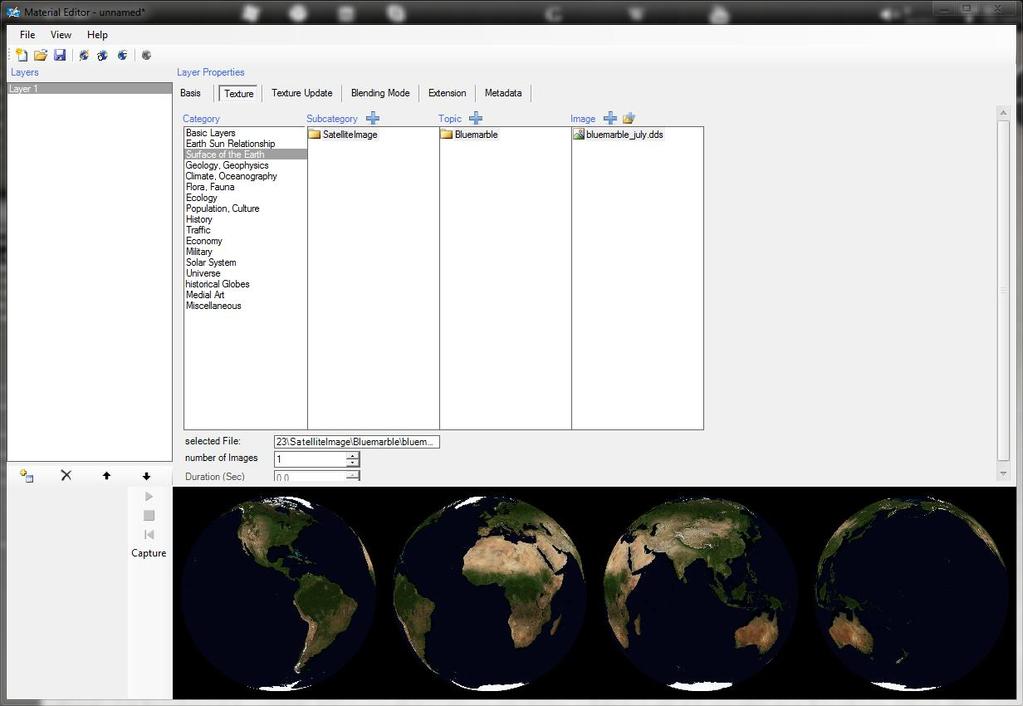 Abbildung 10 - Auswahl der Textur im Material-Editor, OmniSuite Pro 4.5.