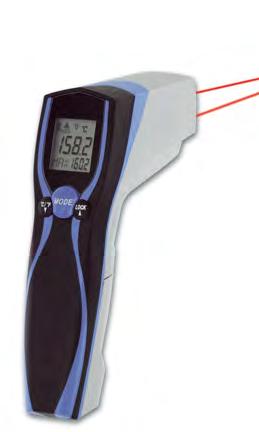 Infrarot-Thermometer mit Doppel-Laservisier Infrared thermometer with double-laser sighting ScanTemp 430 Dieses Infrarotmessgerät hat die gleichen Einsatzprofie und Anwendungsbereiche wie das