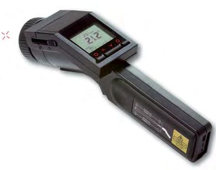 Infrarot-Thermometer mit Kreuz-Laservisier Infrared thermometer with cross laser sighting ProScan 530 Der weite Temperaturbereich von -35 bis +900 C, der Ziellaser und eine optische Auflösung von