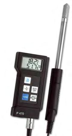 Temperatur-Feuchtemessgerät mit Taupunktanzeige Instrument for temperature, humidity and dewpoint P470 Ergonomisch geformtes Messgerät, ideal für Raumklimamessungen (HVAC).
