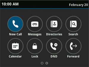 Erste Schritte mit Polycom VVX Business Media Phones Auf den Bildschirm "Home" (Startseite) zugreifen Bei VVX-Telefonen werden die Telefonleitungen und Symbole für den Zugriff auf Telefonfunktionen,