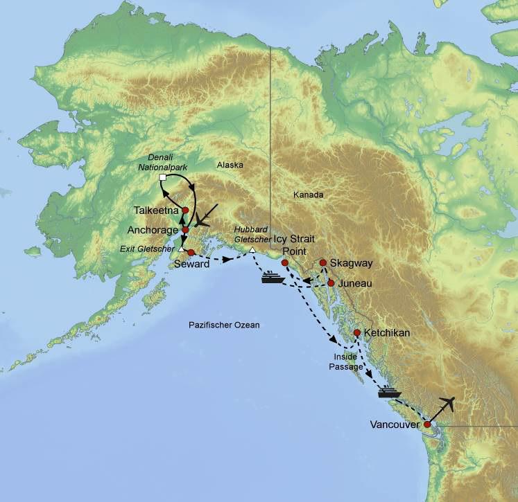 Schaffranek Reiseverlauf: Anchorage