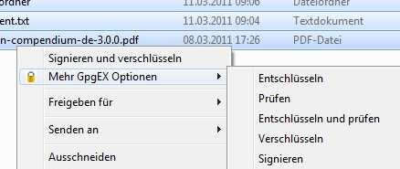 OpenPGP: Dateiverschlüsselung Im Paket Gpg4win ist auch ein Tool zur