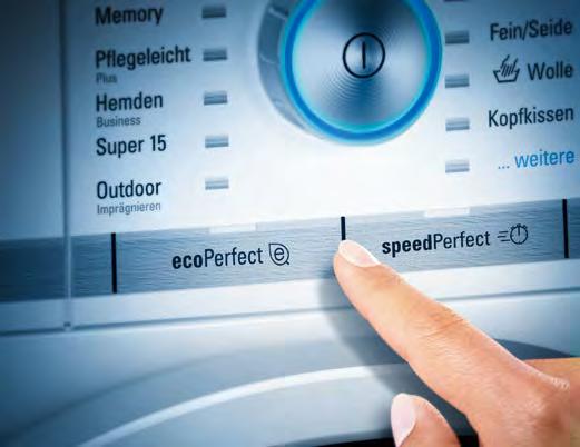 Weiss, wie man Zeit und Energie spart: varioperfect. Für alle, die gerne Zeit sparen: speedperfect. Schnell perfekt saubere Wäsche: Mit speedperfect können Sie bis zu 65% Zeit* sparen.