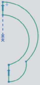 Den Punkt auf dem Kreis als Endpunkt wählen. 2. Diesen Punkt der Linie als Anfangspunkt des Kreisbogens festlegen.