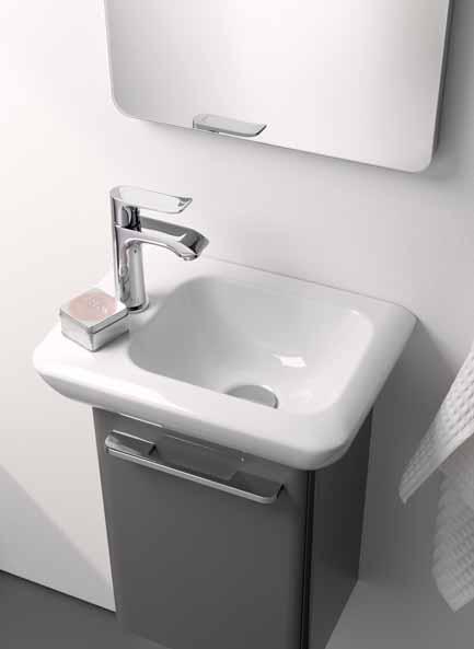 Zusammen mit WC und Lichtspiegelelement im Seriendesign ideal für das moderne Leben mit Komfort. Renovierung leicht und schön gemacht.