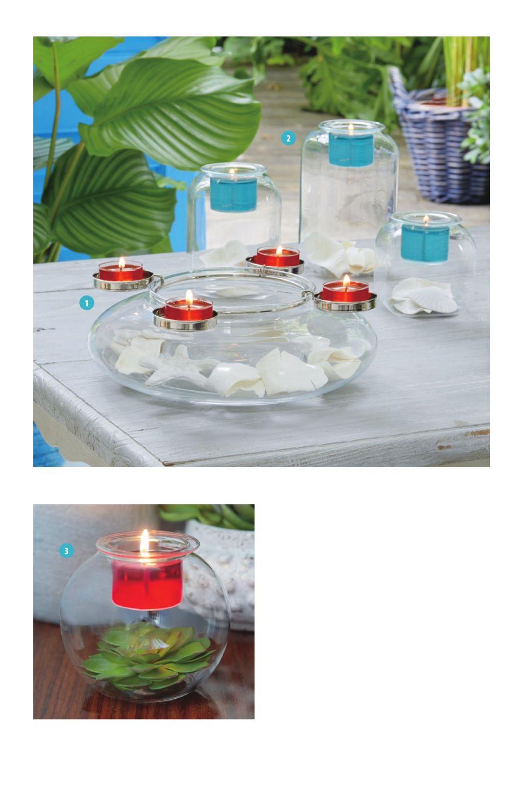 1. Clearly Creative Kerzenhalter Kranz Mundgeblasenes Glas mit Kerzeneinsatz aus Metall. H: 8 cm. Für Duftwachsgläser sowie Pillar-Kerzen und Teelichter (im Kerzeneinsatz). P92268 99,00/St. 2.