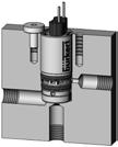 Technische Daten 6.8 Temperaturklassenspezifische Daten 6.8.1 Einbausituation Das Cartridge-Magnetventil muss für eine einwandfreie Funktion immer in einen Einbaublock mit entsprechenden fluidischen Anschlüssen eingebaut werden.