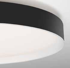 in 3 dimensions Inside angular decoration ring white or black Floating optic, recessed opal diffuser Switchable, optional 1-10V or Dali dimmable Energy efficient with high colour rendering LED CRI