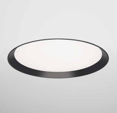 Runde LED Einbauleuchte in 3 Größen Schräg nach innen verlaufender Dekorring weiß od.