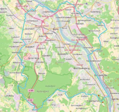 2 P L A N G E B I E T Das Untersuchungsgebiet Bundesstadt Bonn umfasst insgesamt 141 km² mit