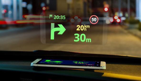 Head up Display Das Head-up-Display zeigt fahrzeugrelevante Informationen direkt im Sichtfeld des Fahrers an.