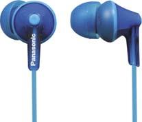 Kopfhörer In-Ear-Hörer mit 3 auswechselbaren Ohrpolstern - RP-HJE 125 Ohrkanalhörer in farbenfrohem Design, Belastbarkeit: 200 mw, 9 mm Wandler, Empfindlichkeit: 97 db/mw, 3,5 mm Stereo-Mini-Stecker,