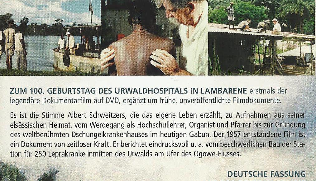 34 Bericht Die Botschaft Albert Schweitzers Filmvorführung am Freitag, den 4.