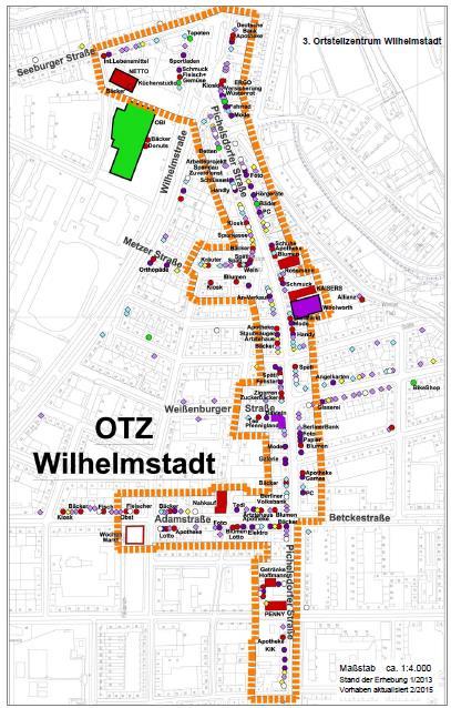 Ortsteilzentrum Wilhelmstadt Pichelsdorfer Straße/ Einmündung Nord Verkaufsfläche Bestand 2013/15: 10.850 qm Entwicklungsrahmen: 1.
