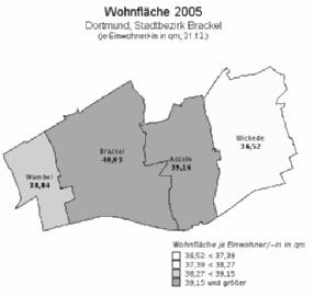 Stadtbezirk / Sozialraum Sozialwohnungen in % der Wohnfläche je Einw.