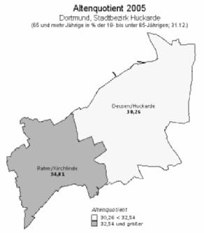 Demographische Indikatoren Stadtbezirk Huckarde: 19,5% 16,9% Stadtbezirk