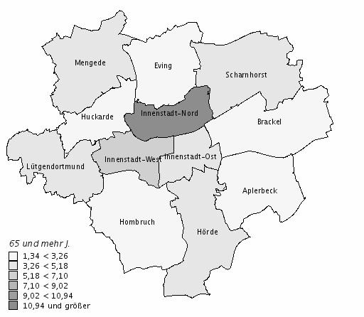 Demographische und soziale Struktur Stadt Dortmund, Stadtbezirke 6.4.