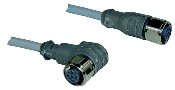 Hygiene-Anschlussleitung Geschirmte Serie KH für HTK12, HTK30 und HTK35 Kupplung M12x1 PVC-Kabel flexcord grau geschirmt Gerade oder winklige Ausführung 4- oder 5-polig, Kabelende mit Aderendhülsen