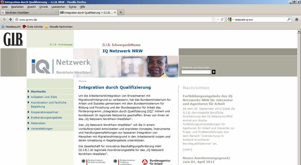 Das Netzwerk IQ NRW Netzwerk Integration durch Qualifizierung