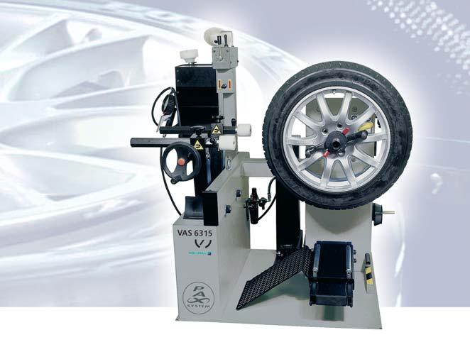 VAS 6315 Reifen-Montiermaschine für PAX-Räder VAS 6315 Eine spezielle Maschine zur professionellen Montage und Demontage von PAX-Reifen, ohne das Rad ab- und wieder aufspannen zu müssen.