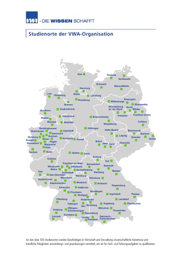 Standorte der im Verband Deutscher Verwaltungs- und Wirtschafts-Akademien e.