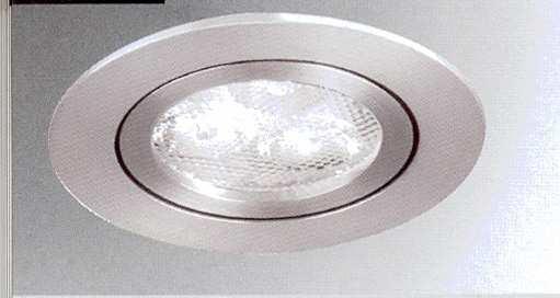 LED- Deckeneinbaustrahler rund H0063 LED Deckeneinbaustrahler rund, inkl. Konverter, aus Aluminium und Kunststoff. Die Montage erfolgt mittels Federbefestigung in der Hohlraumdecke.