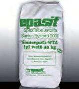 GISCODE: ZP1 4612-1 30 kg Epasit Sanierputz-WTA er Werktrockenmörtel gemäß DIN EN 998-1 mit hoher Wasserdampfdurchlässigkeit und großem