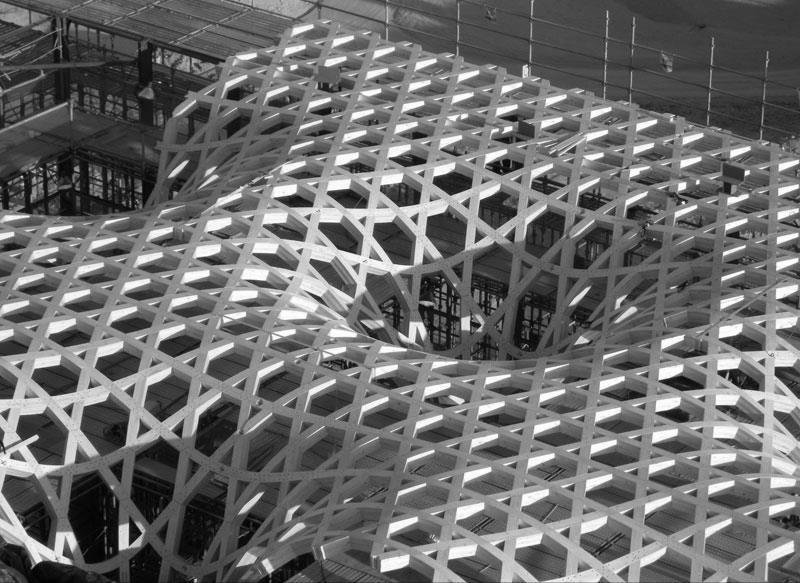 Hexagonale Netze Individuell gekrümmte Elemente: Modularität Shigeru Ban: Haesley