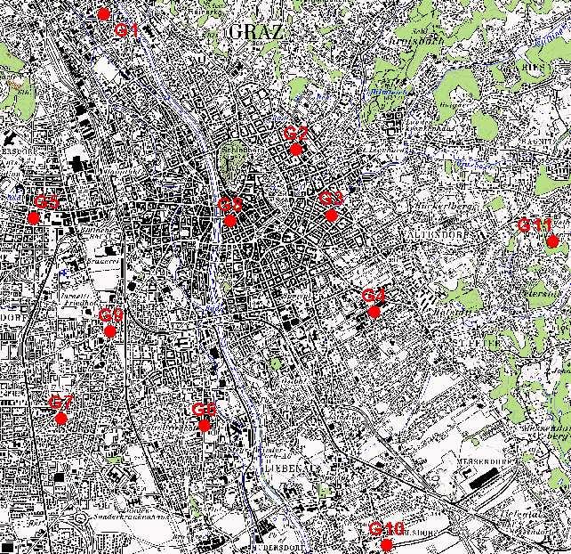8.4.1 Messnetz Graz Abbildung 72: Lage der Messpunkte