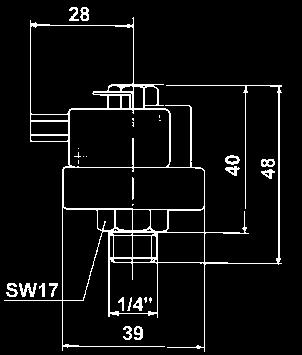 - Anschluss Flachstecker 2,8 x 0,5 mm Fast-on 6,3 x 0,8 mm Funktion Öffner/Schließer Werkstoffe: Gehäuse Membrane Druckfeder Anschluss PPS-Kunststoff