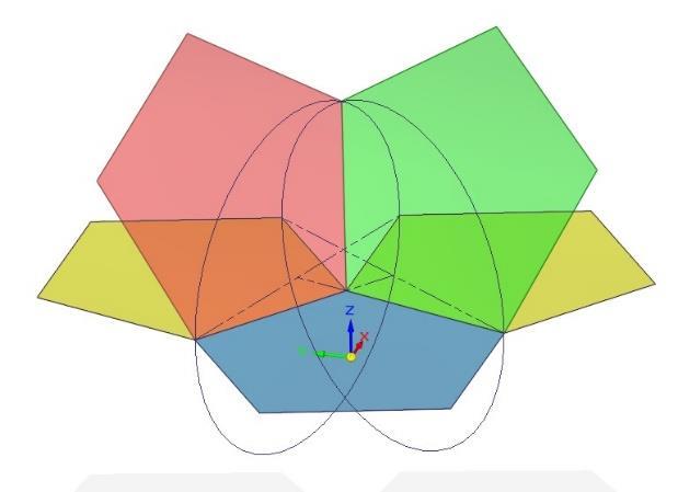 b.) Aus den folgenden Bildern ist zu entnehmen, wie ein Dodekaeder