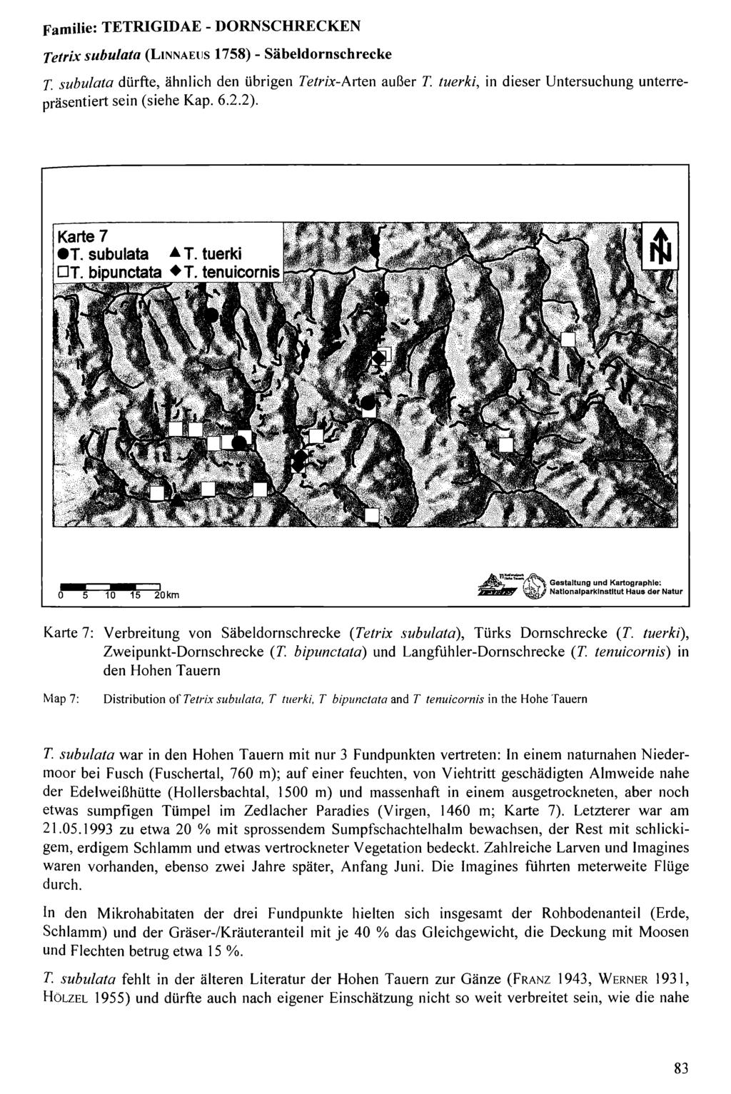 F a m ilie : TETRIGIDAE - DORNSCHRECKEN Nationalpark Hohe Tauern, download unter www.biologiezentrum.at T e t r i x subulata (L in n a e ijs 1758) - Säbeldornschrecke T.