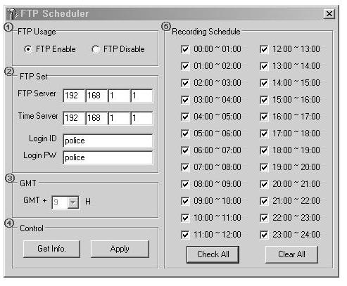 4.10 FTP-Einstellungen Den FTP-Server einstellen, um die Videosequenzen auf PC zu laden. 1) AdminTool4.43.exe ausführen.